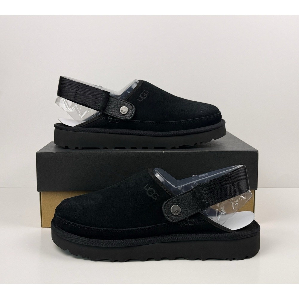 UGG Goldencoast Clog Men's Size‎ 10 Sandal Black Suede M/1142172 See Description